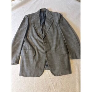 Southwick Blazer Sport Coat Mens Gray Glen Plaid Wool sz 37 &PANT 31X28.5